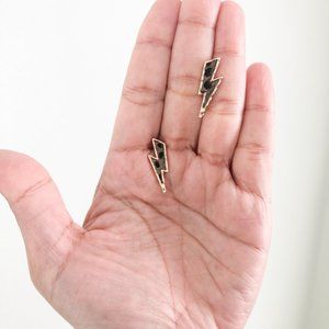 Animal Print Lightening Metal Post Earrings